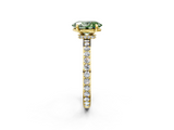 Yellow gold Fancy Green Oval  Brilliant Pavé Band Solitaire with Four-Prong Setting_42