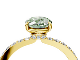 Yellow gold Fancy Green Oval  Brilliant Pavé Band Solitaire with Four-Prong Setting_44