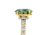 Yellow gold Fancy Green Oval  Brilliant Pavé Band Solitaire with Four-Prong Setting_45