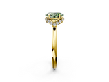 Yellow gold Fancy Green Oval  Brilliant Solitaire Engagement Ring with Six-Prong Setting and Classic Band_22