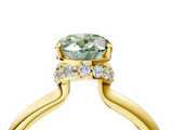 Yellow gold Fancy Green Oval  Brilliant Solitaire Engagement Ring with Six-Prong Setting and Classic Band_24