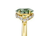 Yellow gold Fancy Green Oval  Brilliant Solitaire Engagement Ring with Six-Prong Setting and Classic Band_25