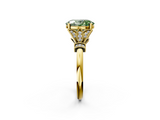 Yellow gold Fancy Green Oval  Brilliant Solitaire with Pave Band and Four-Prong Setting_22