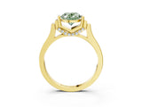 Yellow gold Fancy Green Oval Cut Brilliant Solitaire Diamond Ring with Channel Set Band and Bar Prong Setting_3