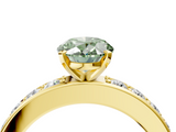 Yellow gold Fancy Green Oval  Cut Channel Set Diamond Engagement Ring with Four-Prong Setting_228