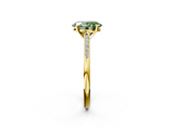 Yellow gold Fancy Green Oval  Cut Channel Set Solitaire Engagement Ring with Four-Prong Setting_223