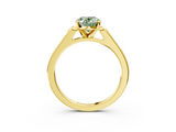 Yellow gold Fancy Green Oval  Cut Channel Set Solitaire Engagement Ring with Four-Prong Setting_224