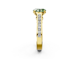 Yellow gold Fancy Green Oval  Cut Channel Set Solitaire Engagement Ring with Prong Setting_22