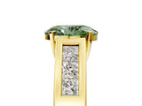 Yellow gold Fancy Green Oval Cut Cut Channel Set Solitaire Ring with Four-Prong Setting_5