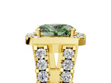 Yellow gold Fancy Green Oval Cut Cut Halo Split Shank Prong Set Ring_5