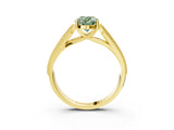 Yellow gold Fancy Green Oval Cut Cut Pave Split Shank Engagement Ring with Four-Prong Setting_3