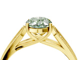 Yellow gold Fancy Green Oval Cut Cut Pave Split Shank Engagement Ring with Four-Prong Setting_4
