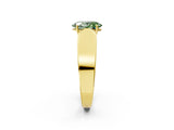 Yellow gold Fancy Green Oval Cut Diamond Channel Set Solitaire Ring with Four-Prong Setting_14