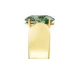 Yellow gold Fancy Green Oval Cut Diamond Channel Set Solitaire Ring with Four-Prong Setting_17