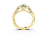 Yellow gold Fancy Green Oval Cut Diamond Channel Set Solitaire Ring with Four-Prong Setting_27