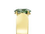 Yellow gold Fancy Green Oval Cut Diamond Channel Set Solitaire Ring with Four-Prong Setting_29