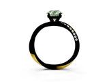 Yellow gold Fancy Green Oval Cut Diamond Engagement Ring with Side Stone Accents and Four-Prong Setting_63