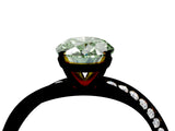 Yellow gold Fancy Green Oval Cut Diamond Engagement Ring with Side Stone Accents and Four-Prong Setting_64
