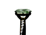 Yellow gold Fancy Green Oval Cut Diamond Engagement Ring with Side Stone Accents and Four-Prong Setting_65