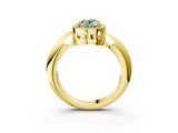 Yellow gold Fancy Green Oval  Cut Diamond Halo Engagement Ring with Split Shank and Four-Prong Setting_93