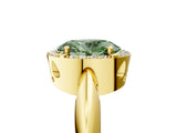Yellow gold Fancy Green Oval  Cut Diamond Halo Engagement Ring with Split Shank and Four-Prong Setting_95