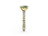 Yellow gold Fancy Green Oval  Cut Diamond Pavé Band with Four-Prong Setting_23