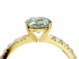 Yellow gold Fancy Green Oval Cut Diamond Pavé Solitaire Engagement Ring with Four-Prong Setting_57