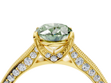 Yellow gold Fancy Green Oval  Cut Diamond Pave Band with Four-Prong Setting_39