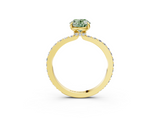Yellow gold Fancy Green Oval  Cut Diamond Ring with Pavé Band and Four-Prong Setting_33