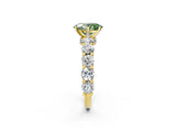 Yellow gold Fancy Green Oval Cut Diamond Side Stone Engagement Ring with Four-Prong Setting_26