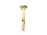 Yellow gold Fancy Green Oval Cut Diamond Solitaire Engagement Ring with Cathedral Setting and Four-Prong Mount_92