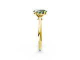 Yellow gold Fancy Green Oval Cut Diamond Solitaire Engagement Ring with Classic Band and Four-Prong Setting_38