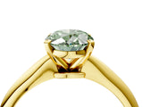 Yellow gold Fancy Green Oval Cut Diamond Solitaire Engagement Ring with Classic Band and Four-Prong Setting_40