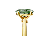 Yellow gold Fancy Green Oval Cut Diamond Solitaire Engagement Ring with Classic Band and Four-Prong Setting_41