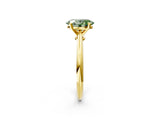 Yellow gold Fancy Green Oval Cut Diamond Solitaire Engagement Ring with Classic Band and Four-Prong Setting_89