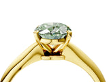 Yellow gold Fancy Green Oval Cut Diamond Solitaire Engagement Ring with Classic Band and Four-Prong Setting_91