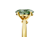 Yellow gold Fancy Green Oval Cut Diamond Solitaire Engagement Ring with Classic Band and Four-Prong Setting_92