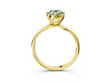 Yellow gold Fancy Green Oval Cut Diamond Solitaire Engagement Ring with Four-Prong Setting and Classic Band_24