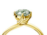 Yellow gold Fancy Green Oval Cut Diamond Solitaire Engagement Ring with Four-Prong Setting and Classic Band_25