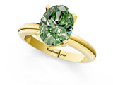 Yellow gold Fancy Green Oval Cut Diamond Solitaire Engagement Ring with Round Band and Four-Prong Setting_138