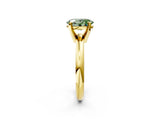 Yellow gold Fancy Green Oval Cut Diamond Solitaire Engagement Ring with Round Band and Four-Prong Setting_139