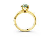 Yellow gold Fancy Green Oval Cut Diamond Solitaire Engagement Ring with Round Band and Four-Prong Setting_140