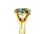 Yellow gold Fancy Green Oval Cut Diamond Solitaire Engagement Ring with Round Band and Four-Prong Setting_142