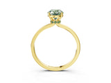 Yellow gold Fancy Green Oval Cut Diamond Solitaire Ring with Classic Band and Four-Prong Setting_15