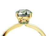 Yellow gold Fancy Green Oval Cut Diamond Solitaire Ring with Classic Band and Four-Prong Setting_16