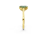 Yellow gold Fancy Green Oval Cut Diamond Solitaire Ring with Flower Prong Setting and Classic Band_38
