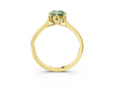 Yellow gold Fancy Green Oval Cut Diamond Solitaire Ring with Flower Prong Setting and Classic Band_39