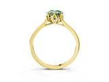 Yellow gold Fancy Green Oval Cut Diamond Solitaire Ring with Flower Prong Setting and Classic Band_60