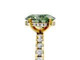 Yellow gold Fancy Green Oval Cut Diamond Solitaire Ring with Round  Pavé Band and Four-Prong Setting_41