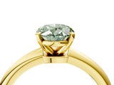 Yellow gold Fancy Green Oval Cut Diamond Solitaire Ring with Six-Prong Setting and Classic Band_267
